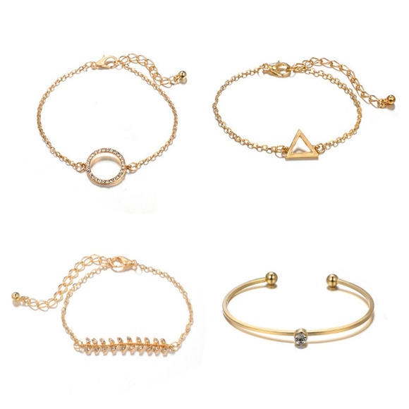 2/$35 Chic Gold CZ Bracelet Set, 4pc - Picture 2 of 3
